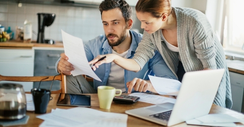 couple going over bills 