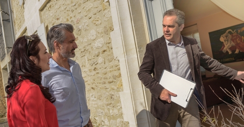 Visiting a house with a real estate agent