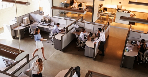  busy open plan office