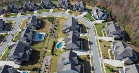 Row of two story houses