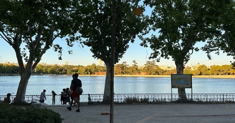 strolling around the park