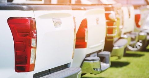 Pickup truck in the parking lot