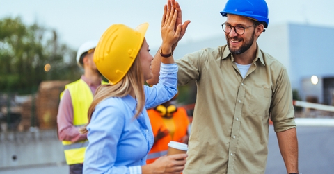 Construction Workers Celebrating Success