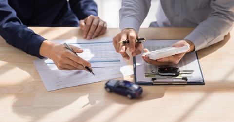 Car Insurance document or lease concept