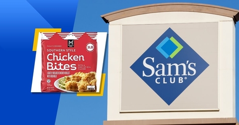 Sam's club storefront with Member's Mark Chicken Bites