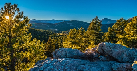 sunset over evergreen colorado