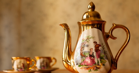 gilded porcelain teapot