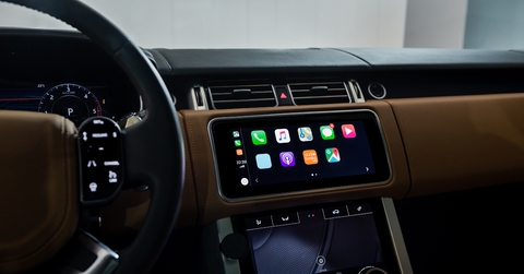 leather-trimmed car interior