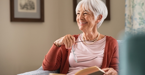 Happy senior woman smiling