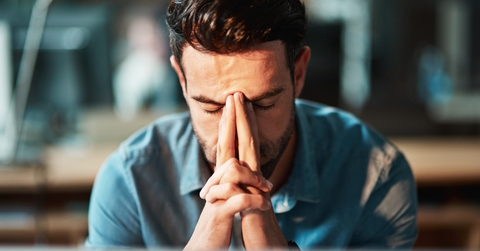 frustrated businessman with headache