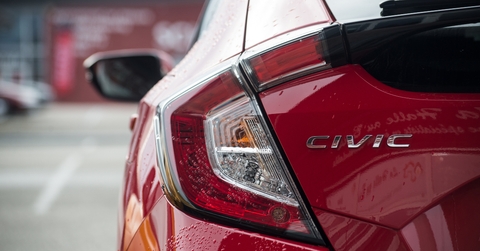 red honda civic parked