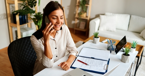 businesswoman making a business call