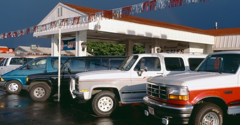 trucks in used car lot