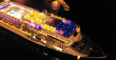 aerial night shot of cruise