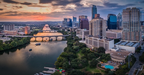 downtown austin, texas during sunset