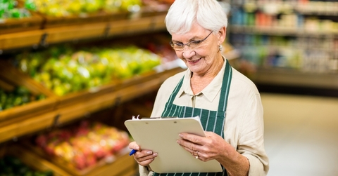 smiling senior worker