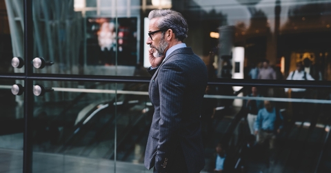 A business man talking