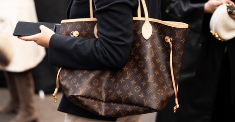 A close up of a Louise Vutton bag