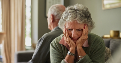 depressed senior woman 