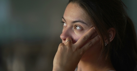 A woman looking concerned