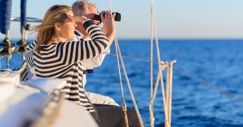 happy mature couple on vacation