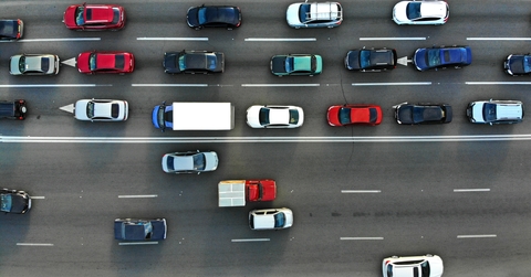 city traffic jam on a highway