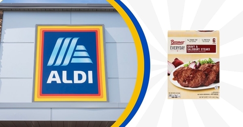 aldi storefront and bremer everyday gravy &amp; salisbury steaks