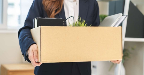 business woman resigning or fired