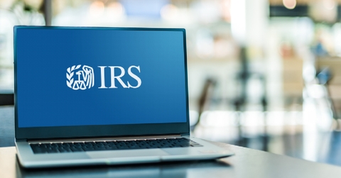 laptop displaying logo of the internal revenue service