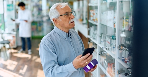 Senior at the pharmacy