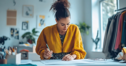 fashion designer sketching