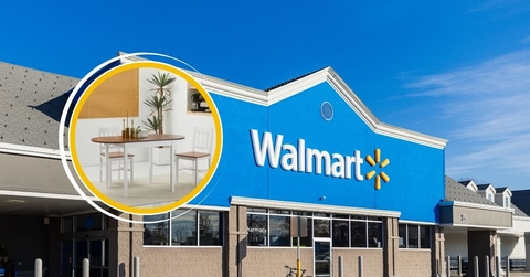 Walmart storefront with table collage