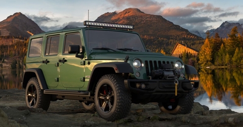 green jeep wrangler