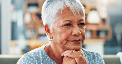 older woman thinking