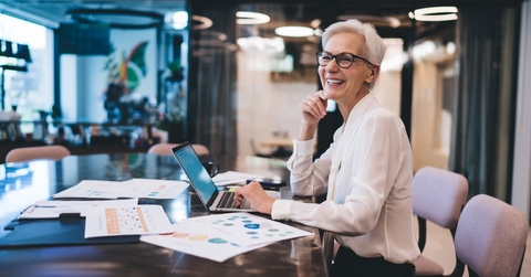 An older woman working