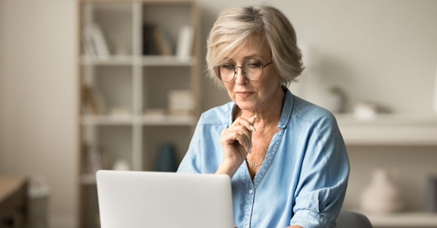 elderly woman on laptop