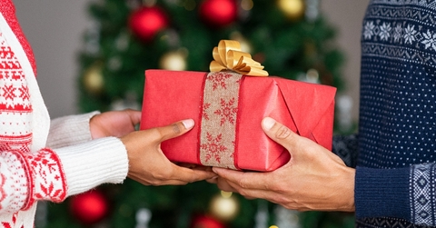 Exchanging Christmas gift