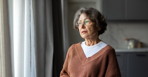 concerned elderly woman