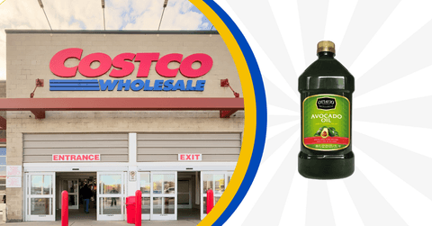 Costco storefront and avocado oil product collage