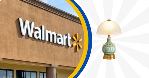 Walmart store and vintage lamp