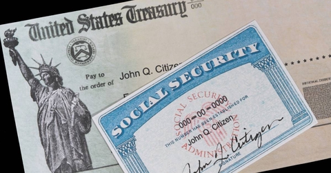 Social security card on treasury department check
