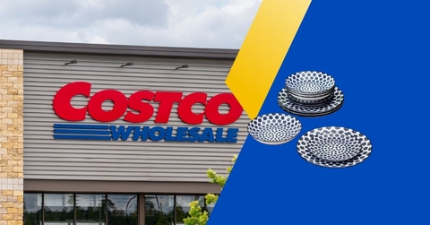 Costco storefront with dinnerware set