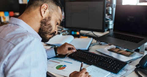 A man working at a desk