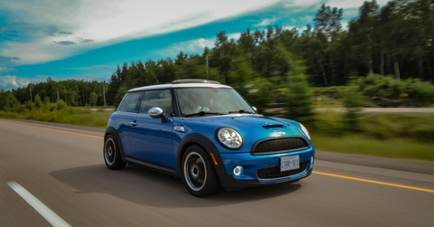 blue mini cooper