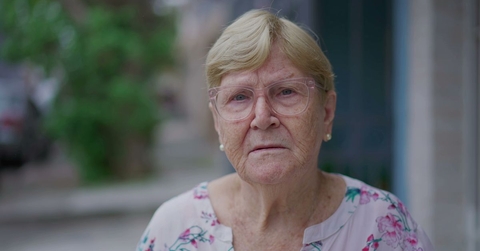 Concerned looking woman in her 80s