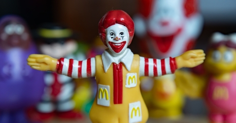 Old McDonald's toys and clown