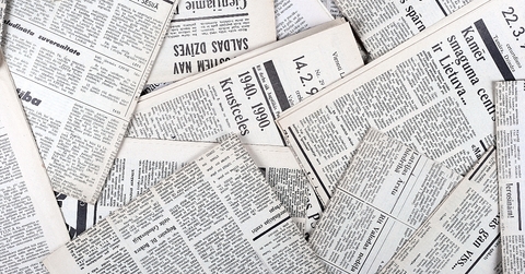 Piles of old newspapers