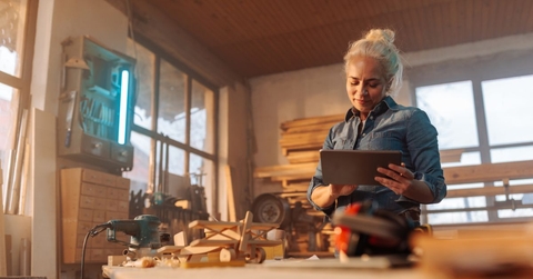 Female designer in workshop